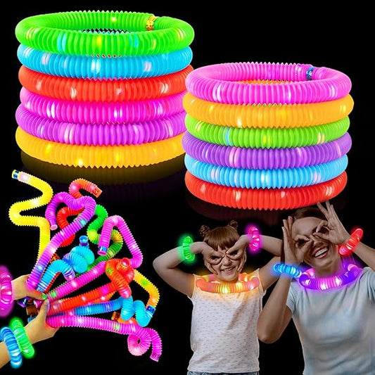 Glow Sticks Party Favors for Kids 12 PCS-Glow in Dark Party Supplies for Toddlers Halloween, Light Up Necklace Bracelet Accessories for Boys Girls, Neon Decorations for Birthday Dance Camp Care nirvanaguru