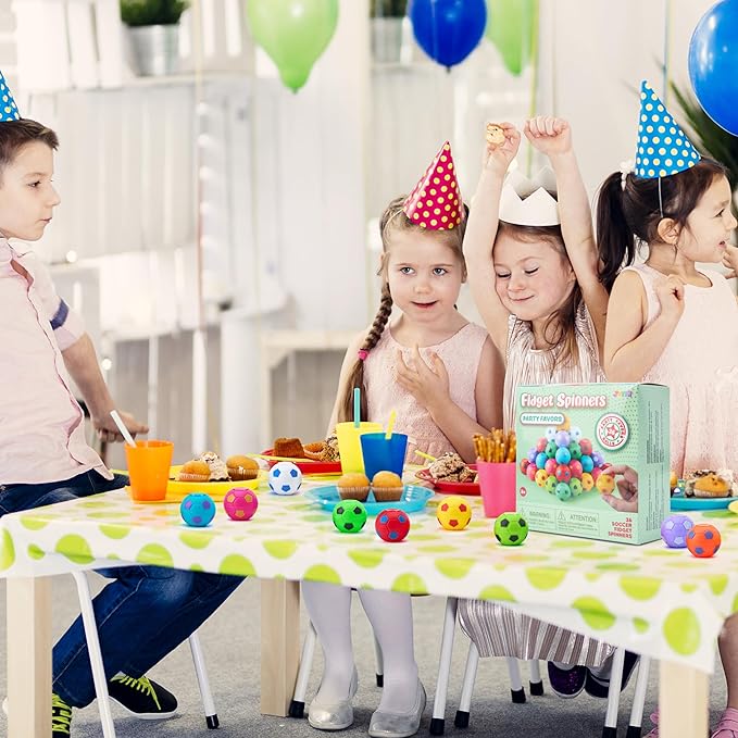 JOYIN 36 Pack Soccer Fidget Spinners for Kids, Soccer Party Favors, Fidget Toys Bulk, Stress Balls, Goodie Bag Stuffers for Birthday Party, Treasure Box for Classroom nirvanaguru