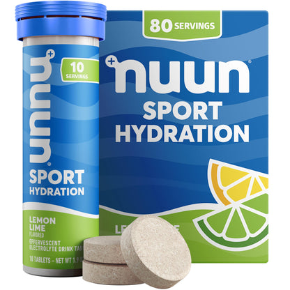Nuun Sport Electrolyte Tablets with Magnesium, Calcium, Potassium, Chloride & Sodium, Gluten Free & Vegan, Strawberry Lemonade, 4 Pack (40 Servings Total)