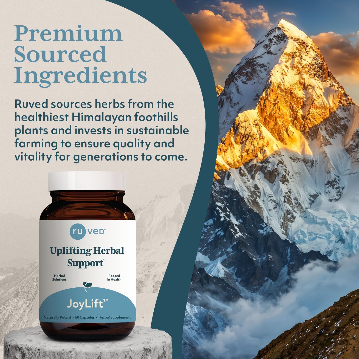 ruved Joylift, Uplifting Herbal Formula with Saffron, Berberine and St. John’s Wort, Promotes Calm and Positive Outlook, Ayurvedic Herbal Supplement, 60 Vegetarian Capsules. Nirvana Guru
