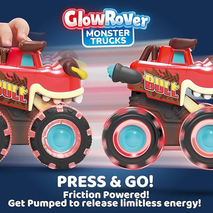 JOYIN 3 Pack Monster Truck Toy - Motion Activated Light-Up Cars for Toddlers - Monster Treads Lightning Wheels - Baby Toy Trucks - Press & Go Cars for Kids Boys Birthday Gifts for Christmas nirvanaguru