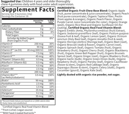 Garden of Life Organics Kids Gummy Vitamins - Fruit - Certified Organic, Non-GMO & Vegan Complete Children's Multi - B12, C & D3 - Gluten, Soy & Dairy Free, 120 Real Fruit Chew Gummies - Nirvana Guru