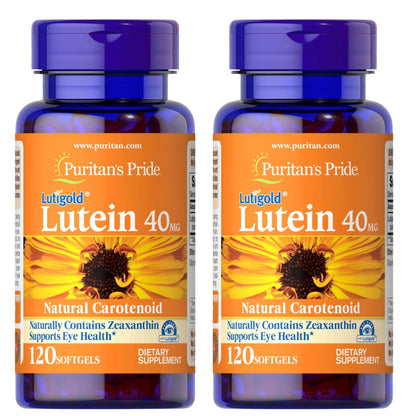 Puritan's Pride Premium Lutigold Lutein Carotenoid 40mg with Zeaxanthin for Men and Women, Dietary Supplement for Eye Health Support, 8 Month Supply, 120 Easy-to-Swallow Softgels Nirvana Guru