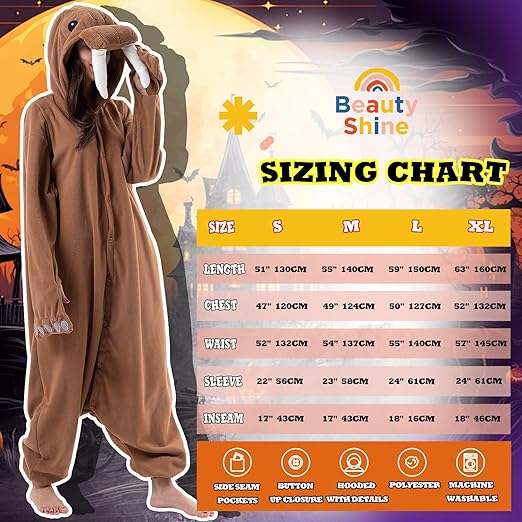 Beauty Shine Unisex Adult Onesie One Piece Pajamas Cosplay Cartoon Costume Halloween Christmas Sleepwear Jumpsuit Homewear nirvanaguru