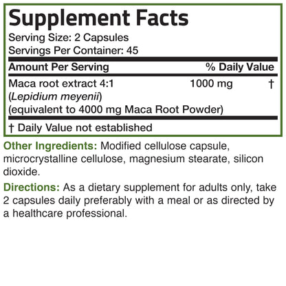 Bronson Maca Root Extra Lepidium Meyenii, Non-GMO, 120 Vegetarian Capsules