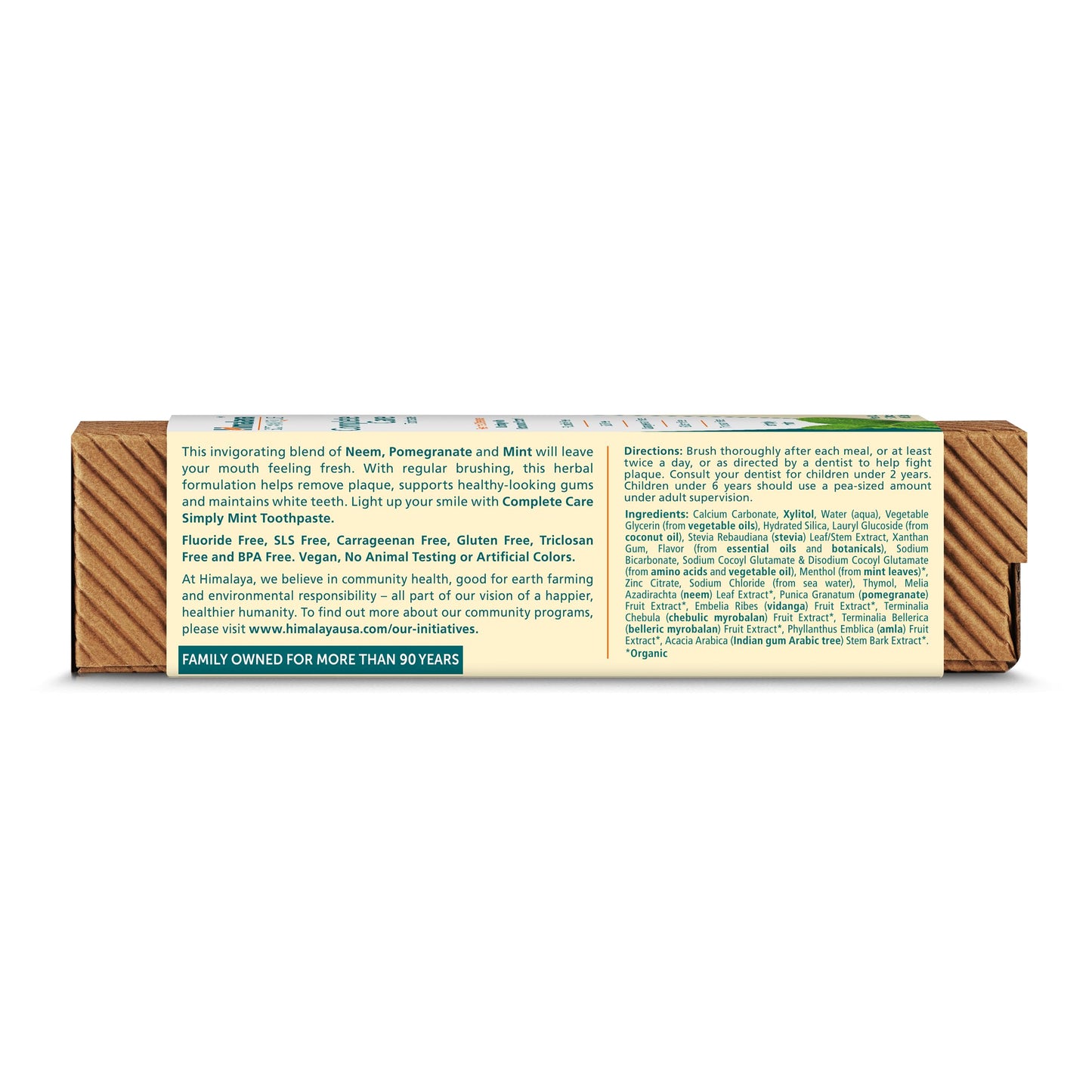 Himalaya Botanique Complete Care Toothpaste, Variety Pack - Fluoride Free Toothpaste for Clean Teeth & Fresh Breath - Vegan, Gluten Free, No Artificial Flavors, 5.29 oz (Pack of 4) - Nirvana Guru