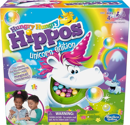 Hasbro Gaming Hungry Hippos Unicorn Edition Pre-School Board Game for Kids Ages 4 and Up; 2-4 Players (Amazon Exclusive) nirvanaguru