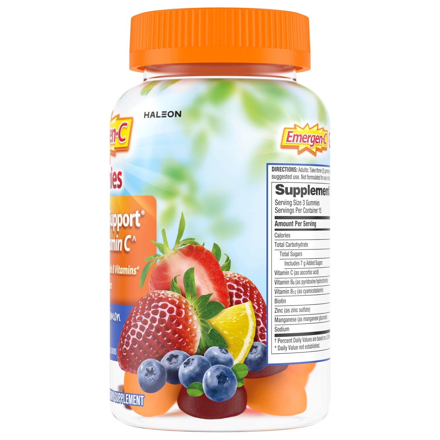 Emergen-C 750mg Vitamin C Gummies for Adults, Immunity Gummies with B Vitamins, Gluten Free, Orange, Tangerine and Raspberry Flavors, 45 Count (Pack of 1) Nirvana Guru