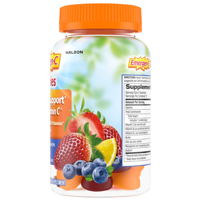 Emergen-C 750mg Vitamin C Gummies for Adults, Immunity Gummies with B Vitamins, Gluten Free, Orange, Tangerine and Raspberry Flavors, 45 Count (Pack of 1) Nirvana Guru