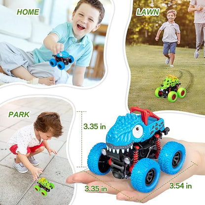 LODBY Dinosaur Toys for 2 3 4 5 Year Old Boys - Monster Truck Toys for Toddlers Boys Ages 2-4-6 - Push and Go Cars Dinosaur Toys for Kids 3-5 Year Old Boy Christmas Birthday Gifts nirvanaguru