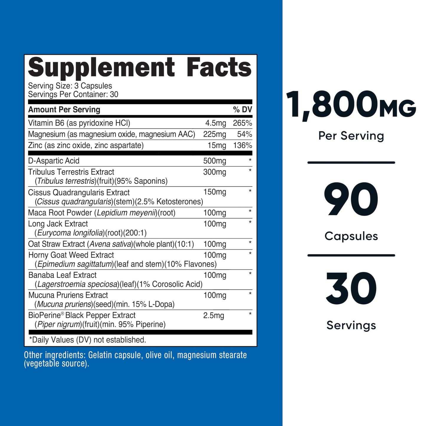 Nutricost Testosterone Support Complex (90 Capsules) -1800mg Per Serving - Nirvana Guru