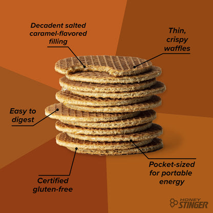 Honey Stinger Organic Honey Waffle Energy Stroopwafel for Exercise, Endurance and Performance Sports Nutrition for Home & Gym, Pre and Post Workout Box of 16 Waffles, 16.96 Ounce (Pack of 16)