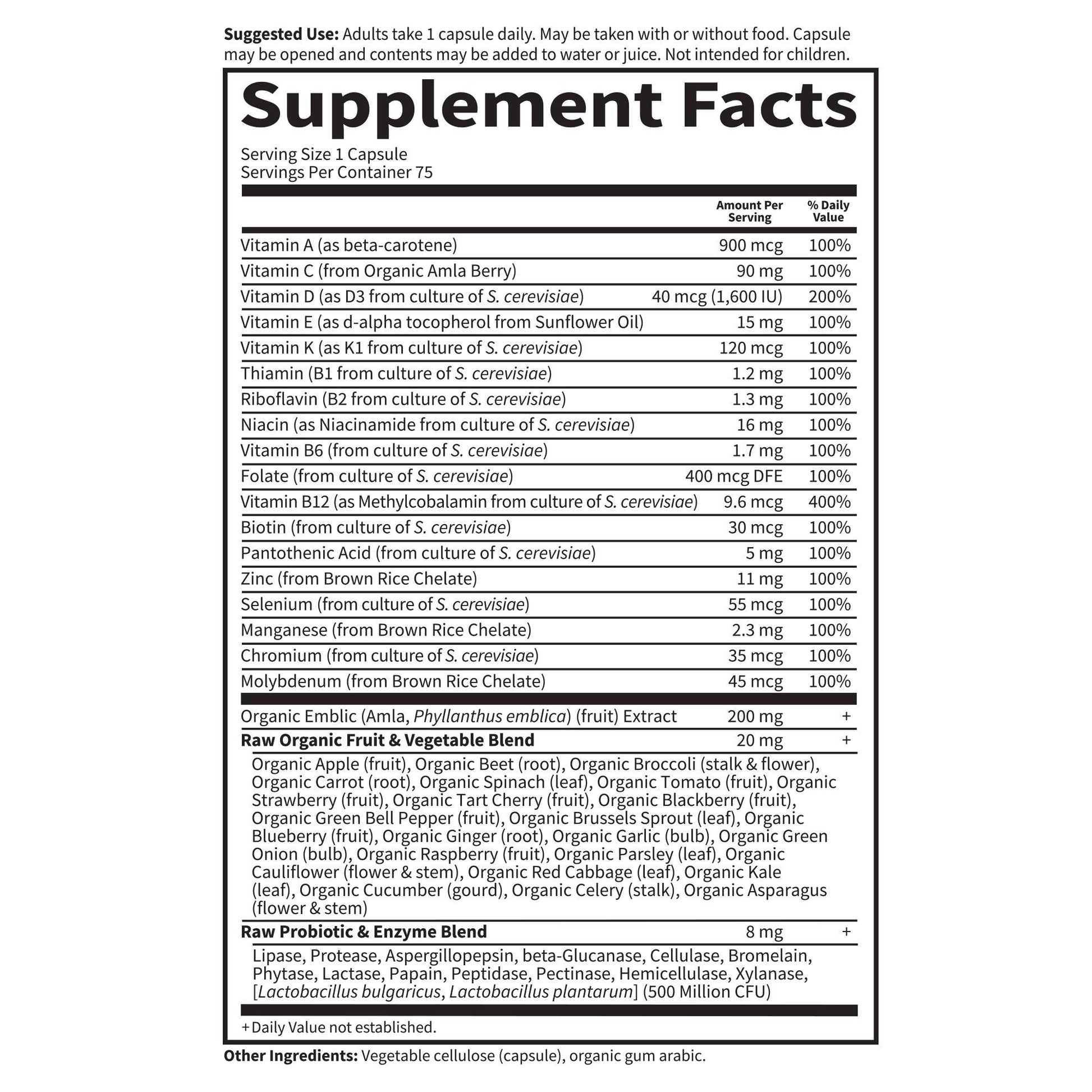 Garden of Life Multivitamin for Men, Vitamin Code Raw One - Once Daily, Vitamins Plus Fruit, Veggies & Probiotics, 75 Count - Nirvana Guru