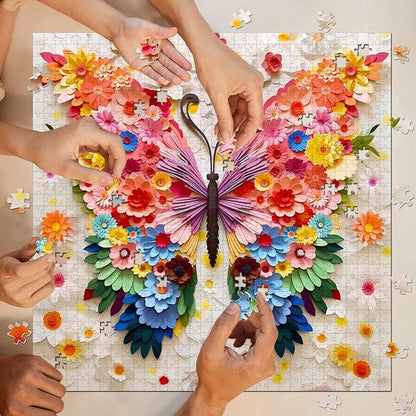 Butterfly Puzzles for Adults 1000 Pieces, Challenging Colorful Flower Butterflies Puzzles with Paper Art, Difficult Animal Plant Jigsaw Puzzles for Adults nirvanaguru