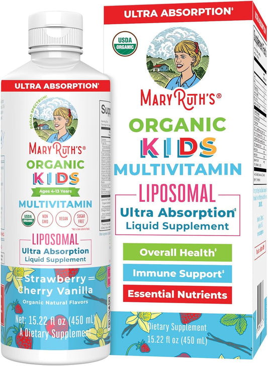 MaryRuth's Kids Multivitamin Liposomal | Vegan, Sugar-Free Vitamins for Kids | Ages 4+ | 2 Month Supply | 15.22 Fl Oz - Nirvana Guru
