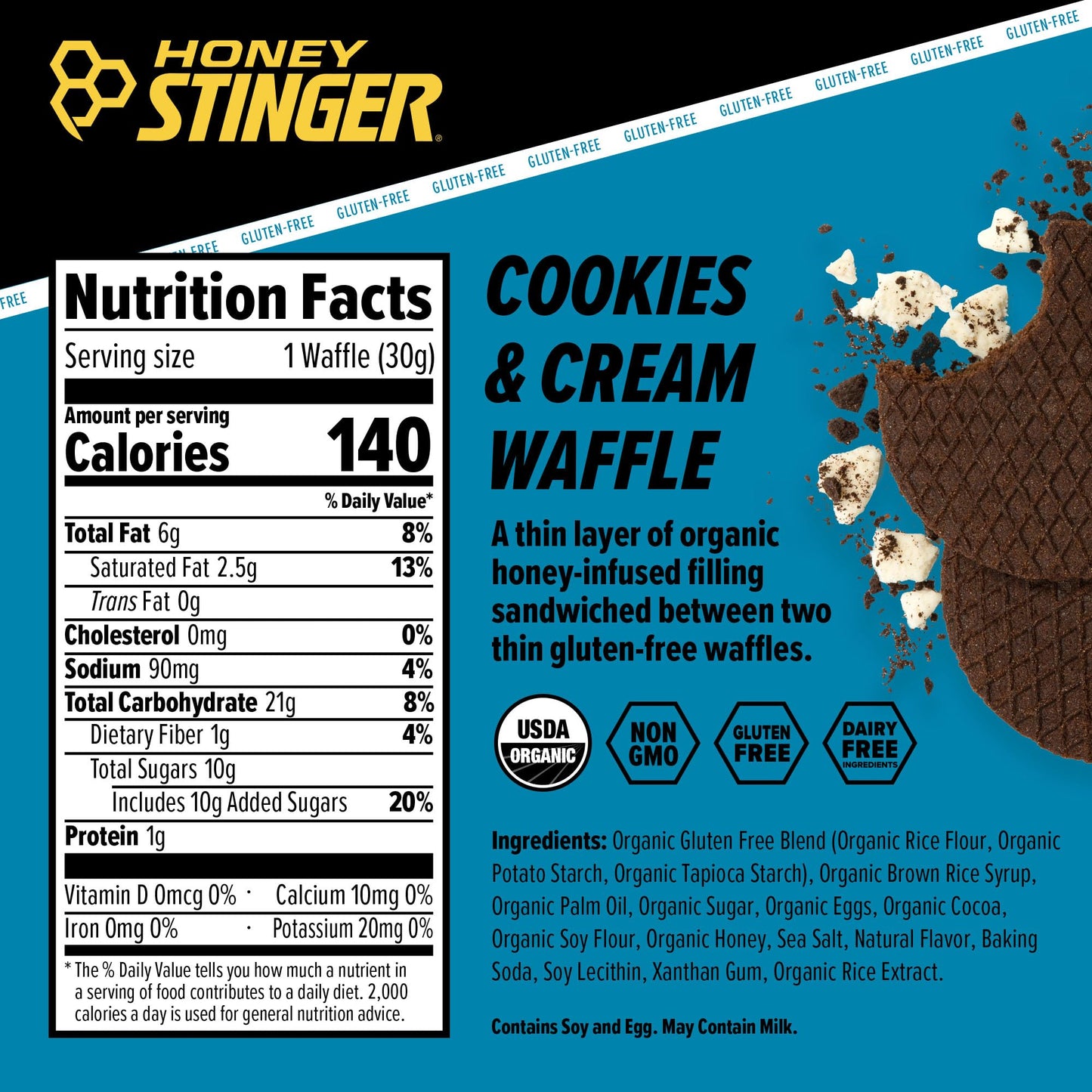 Honey Stinger Organic Honey Waffle Energy Stroopwafel for Exercise, Endurance and Performance Sports Nutrition for Home & Gym, Pre and Post Workout Box of 16 Waffles, 16.96 Ounce (Pack of 16)
