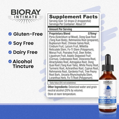 BIORAY Intimate Before The Flow - 2 fl oz - Diminishes Normal Symptoms of PMS - Non-GMO, Gluten Free Nirvana Guru