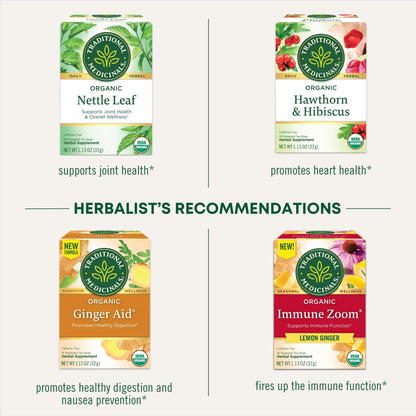 Traditional Medicinals Organic Nettle Leaf Herbal Tea, Supports Joint Health & Overall Wellness, (Pack of 1) - 16 Tea Bags - Nirvana Guru