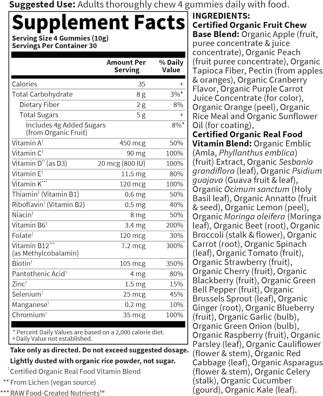 Garden of Life Organics Men's Gummy Vitamins - Berry - Certified Organic, Non-GMO, Vegan, Kosher Complete Multi - Methyl B12, C & D3 - Gluten, Soy & Dairy Free, 120 Real Fruit Chew Gummies - Nirvana Guru