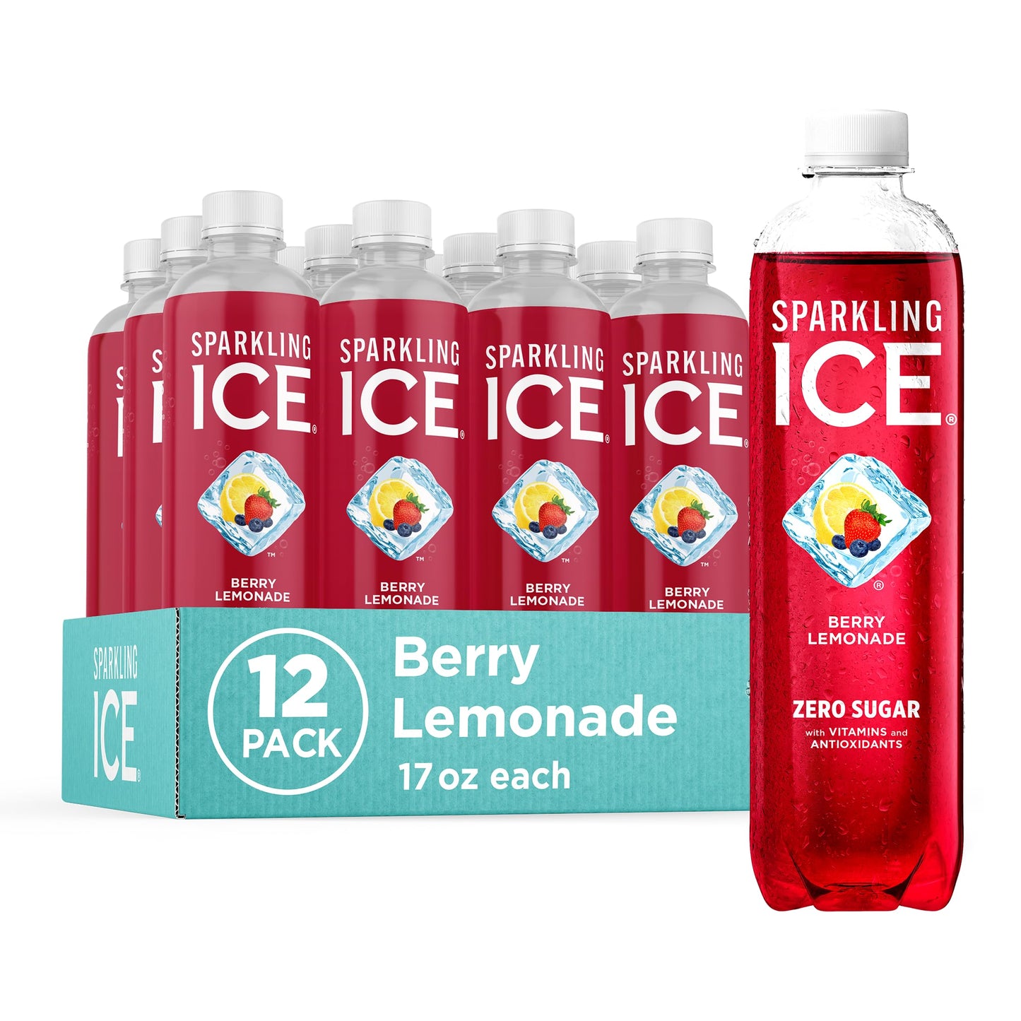 Sparkling Ice, Black Raspberry Sparkling Water, Zero Sugar Flavored Water, with Vitamins and Antioxidants, Low Calorie Beverage, 17 fl oz Bottles (Pack of 12) - Nirvana Guru