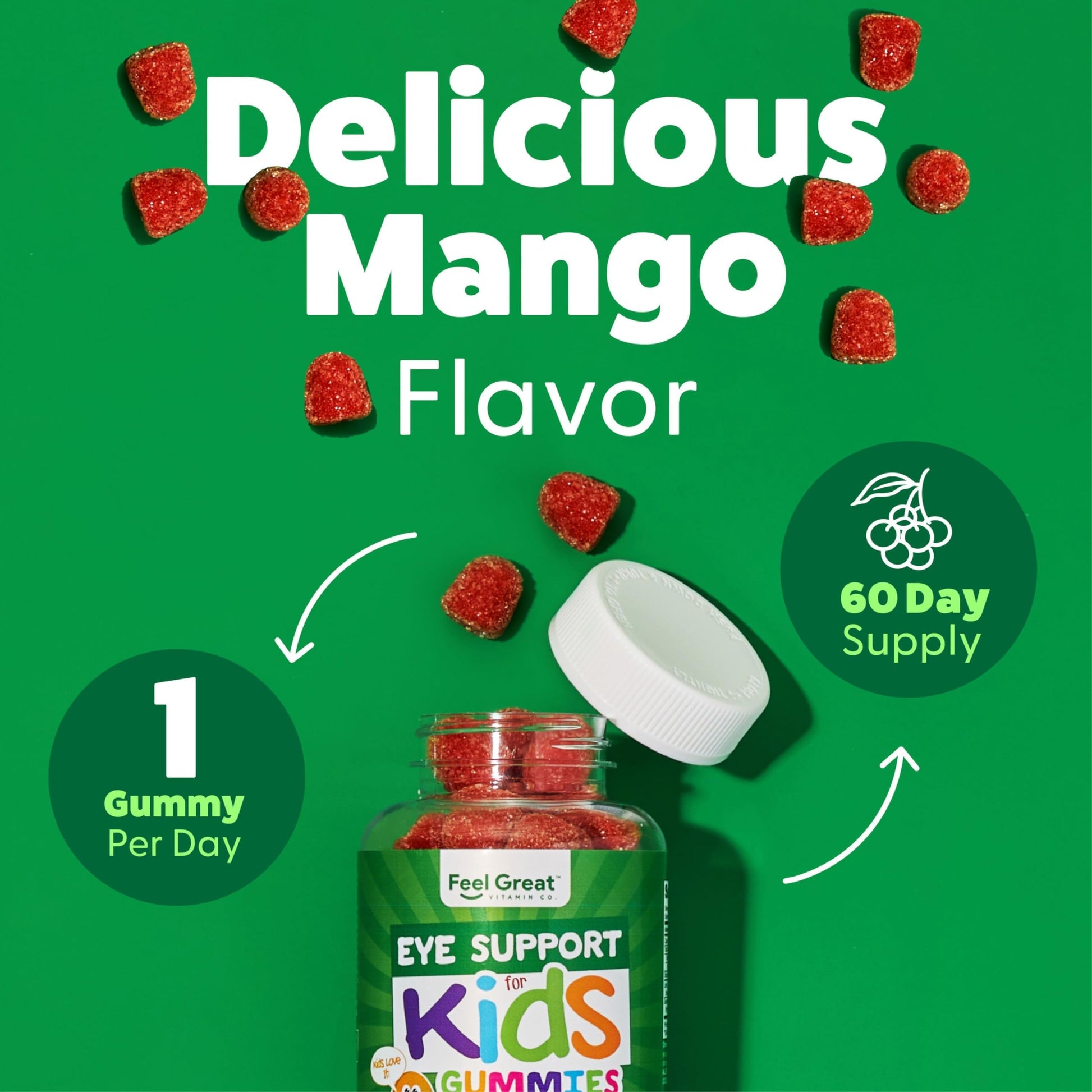 Feel Great Vitamin Co. Complete DHA Gummies for Kids | with Omega 3 6 9 + DHA, Vitamin C | Supports Healthy Brain Function, Vision & Heart Health | Gluten Free, Vegetarian | 60 Gummies Nirvana Guru