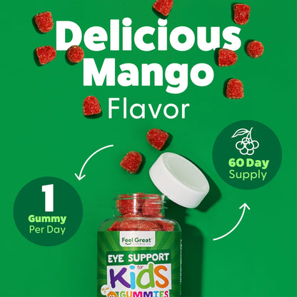 Feel Great Vitamin Co. Complete DHA Gummies for Kids | with Omega 3 6 9 + DHA, Vitamin C | Supports Healthy Brain Function, Vision & Heart Health | Gluten Free, Vegetarian | 60 Gummies Nirvana Guru