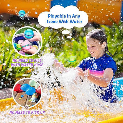 【12 Pack】Magnetic Reusable Water Balloons Fast Refillable for Kids Outdoor Activities, latex-free Kids Pool Beach Bath Toys, Self-Sealing Water Bomb Quick Fill for Summer Games (12) nirvanaguru