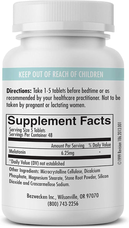 Bezwecken - Melatonin - 240 Tablets - Professionally Formulated - Potent, Safe, Vegetarian Nirvana Guru