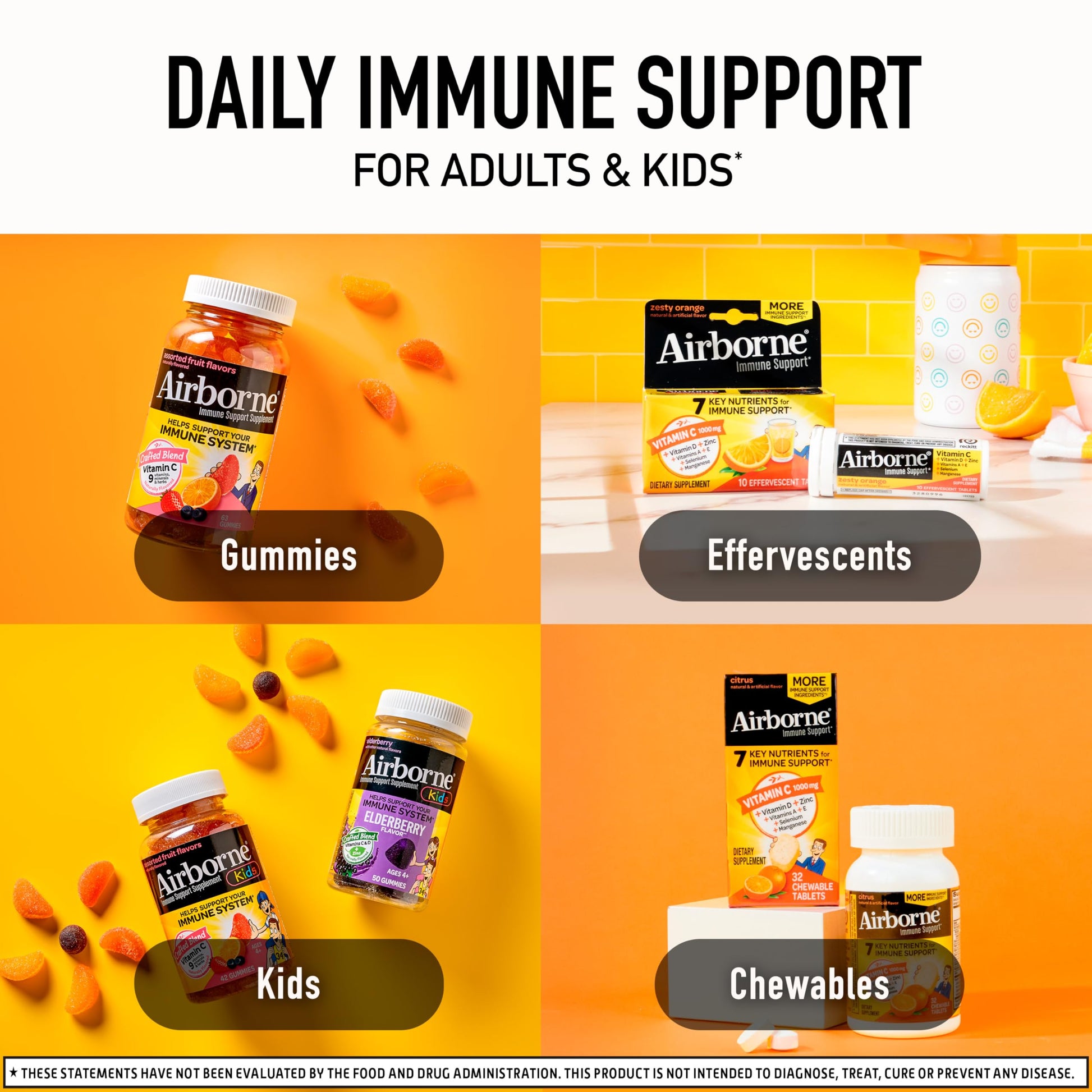 Airborne Vitamin C 1000mg (per Serving) - Citrus Chewable Tablets (116 Count in a Bottle), Gluten-Free Immune Support Supplement, with Vitamins A C E, Zinc, Selenium, Echinacea, Ginger, Antioxidants Nirvana Guru