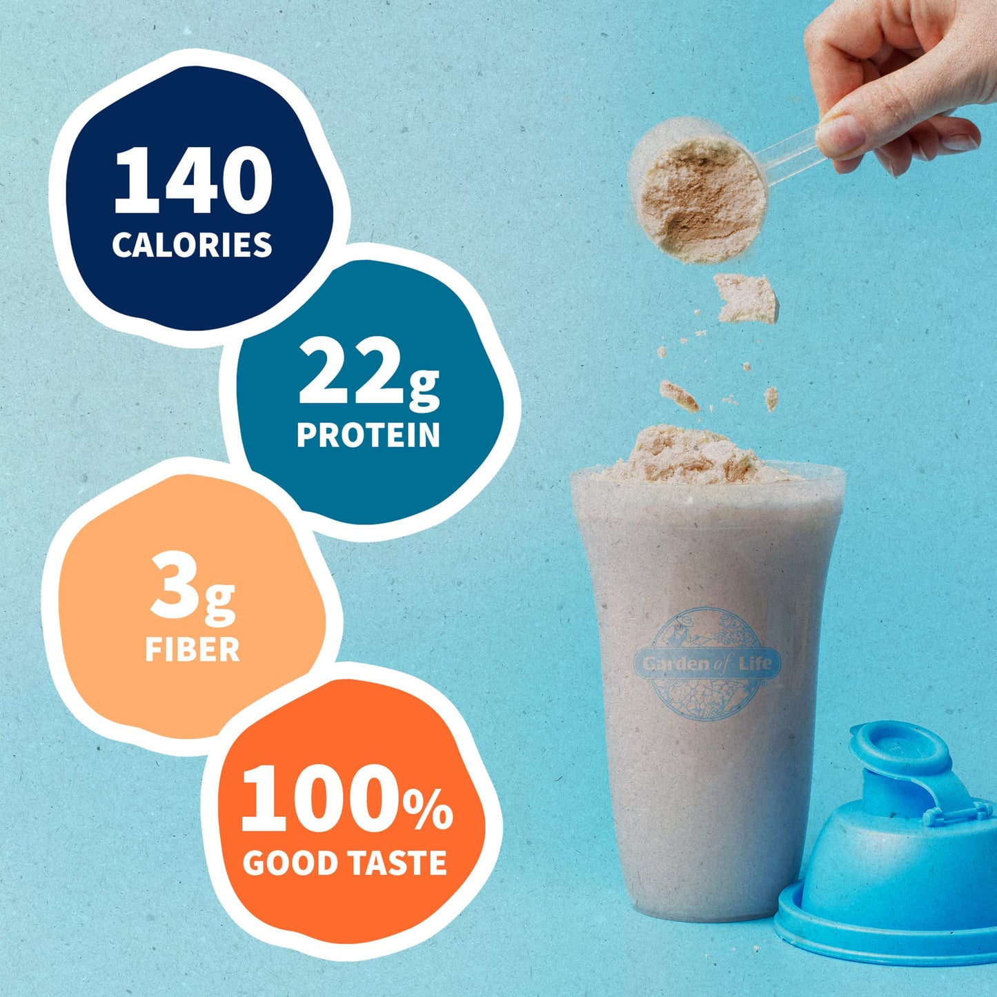 Organic Vegan Unflavored Protein Powder, Garden of Life 22g Plant Based Protein & BCAAs, Organic Protein Powder with Probiotics & Enzymes, Non-GMO, Gluten-Free Lactose Free 1.2 LB - Nirvana Guru
