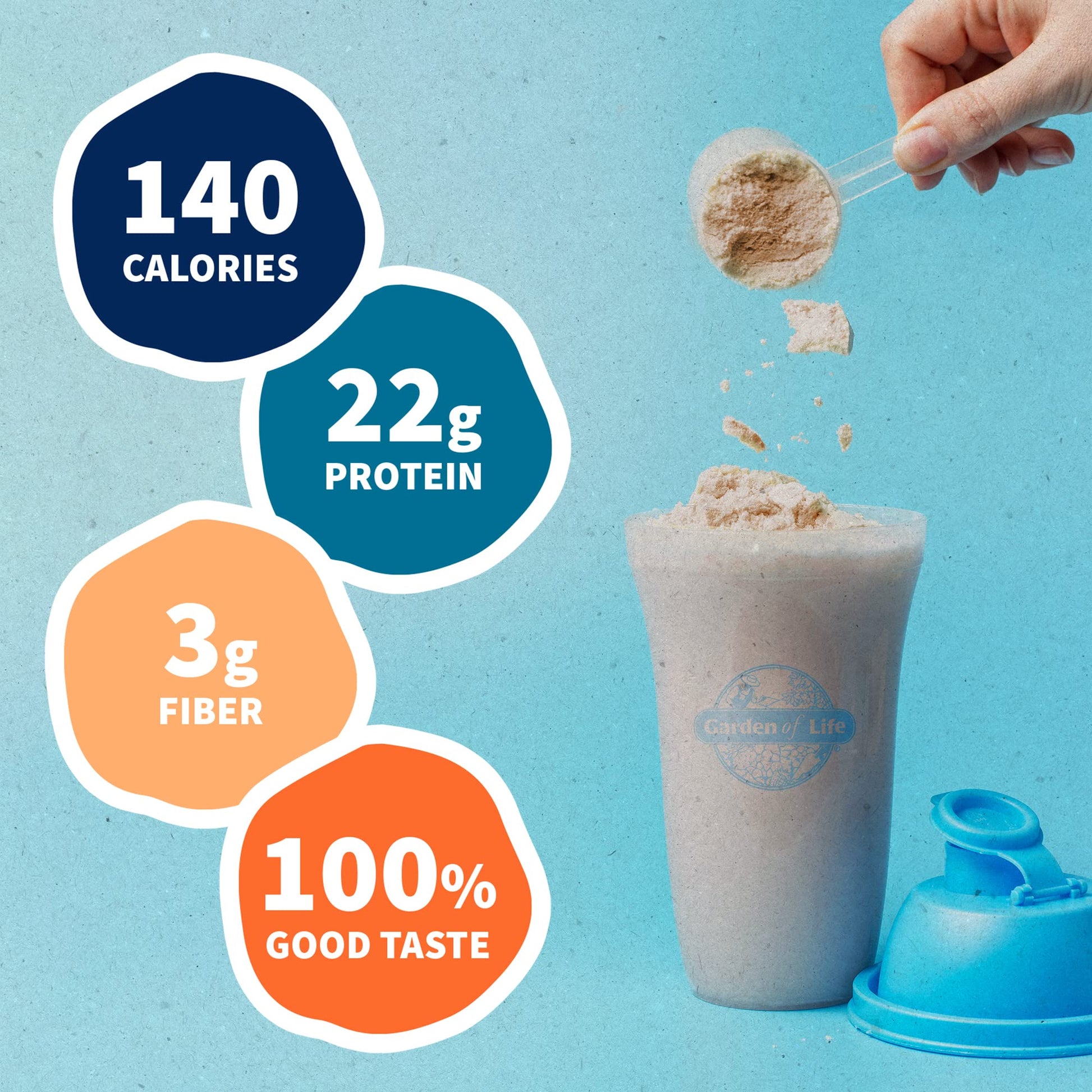 Organic Vegan Unflavored Protein Powder, Garden of Life 22g Plant Based Protein & BCAAs, Organic Protein Powder with Probiotics & Enzymes, Non-GMO, Gluten-Free Lactose Free 1.2 LB - Nirvana Guru