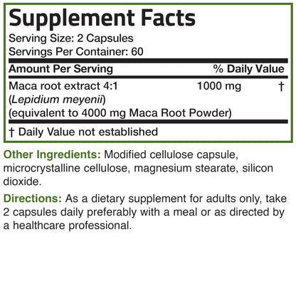 Bronson Maca Root Extra Lepidium Meyenii, Non-GMO, 120 Vegetarian Capsules