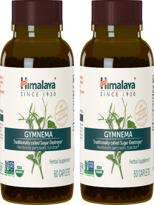 Himalaya Organic Gymnema Sylvestre Herbal Supplement USDA Certified Organic, Non-GMO, 700 mg, 60 Plant-Based Caplets - Nirvana Guru