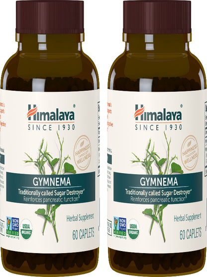 Himalaya Organic Gymnema Sylvestre Herbal Supplement USDA Certified Organic, Non-GMO, 700 mg, 60 Plant-Based Caplets - Nirvana Guru