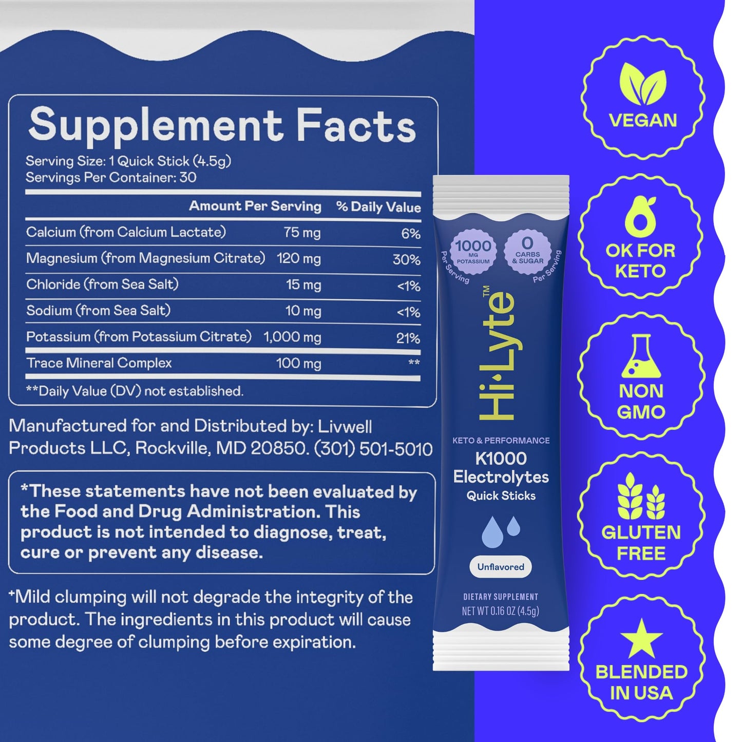 Hi-Lyte Keto K1000 Electrolyte Powder | Raspberry Lemon | Hydration Supplement Drink Mix | Boost Energy & Beat Leg Cramps | No Sugar, No Maltodextrin | 50 Servings