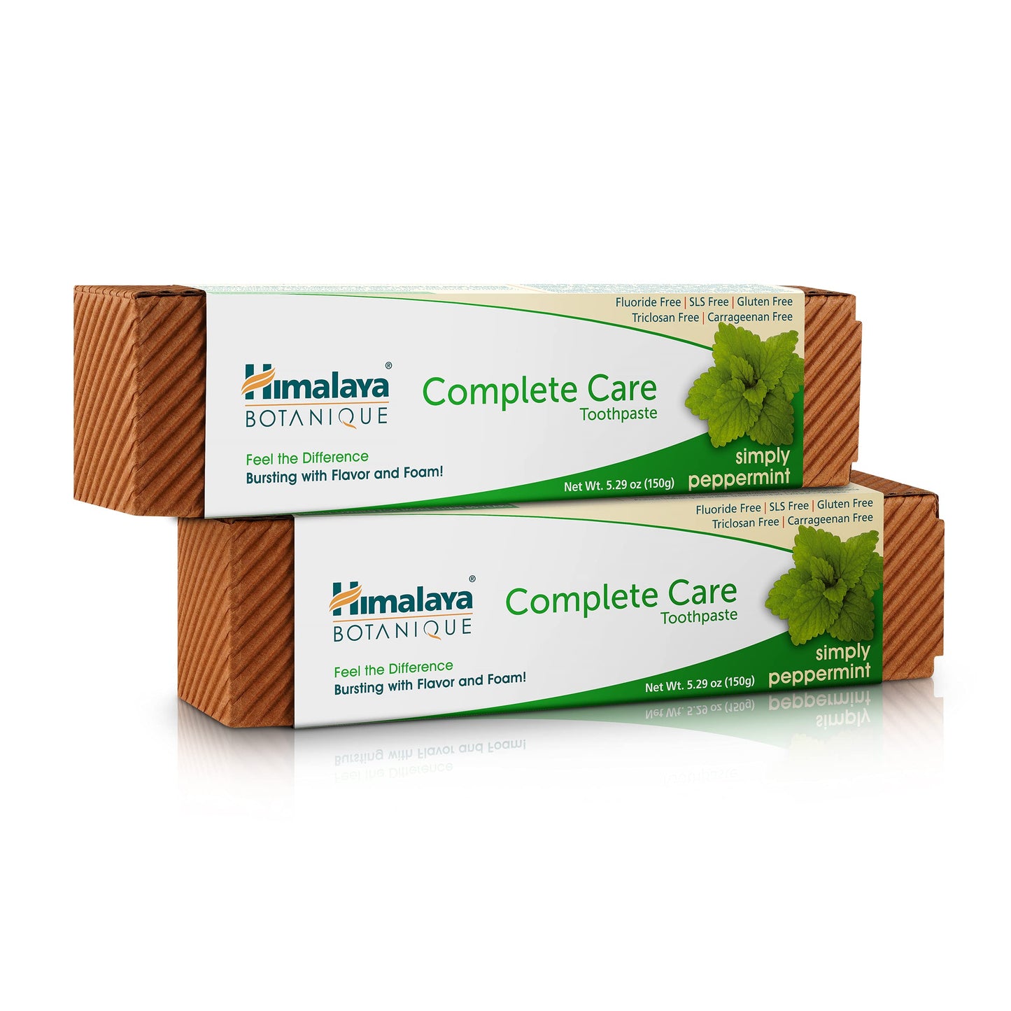 Himalaya Botanique Complete Care Toothpaste, Variety Pack - Fluoride Free Toothpaste for Clean Teeth & Fresh Breath - Vegan, Gluten Free, No Artificial Flavors, 5.29 oz (Pack of 4) - Nirvana Guru