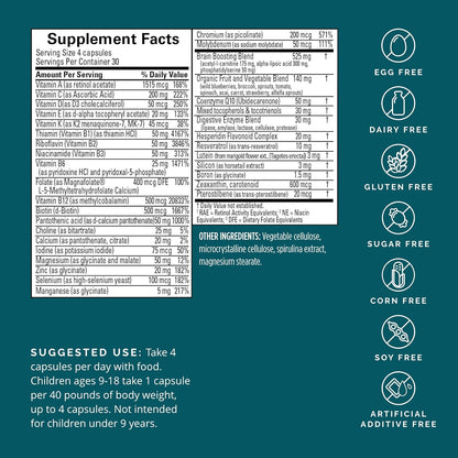 Dr Amen BrainMD NeuroVite Plus - 120 Capsules - Multivitamin & Mineral Supplement, Enhanced with Phytonutrients, Enzymes & Whole Foods - Gluten Free - 30 Servings Nirvana Guru