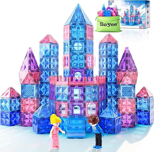 Diamond Magnetic Building Blocks - Princess Toys for 3-8 Year Old Girls & Boys - 3 4 5 6 Year Old Girl Birthday Xmas Present Preschool K12 Classroom Decor Classroom Must Haves School Supplies nirvanaguru