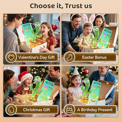 Dancing Talking Cactus Toy for Baby Toddler, Boys Girls Gifts Singing Mimicking Recording Repeating What You Say Baby Toys with 120 English Songs (Adjustable Volume) nirvanaguru