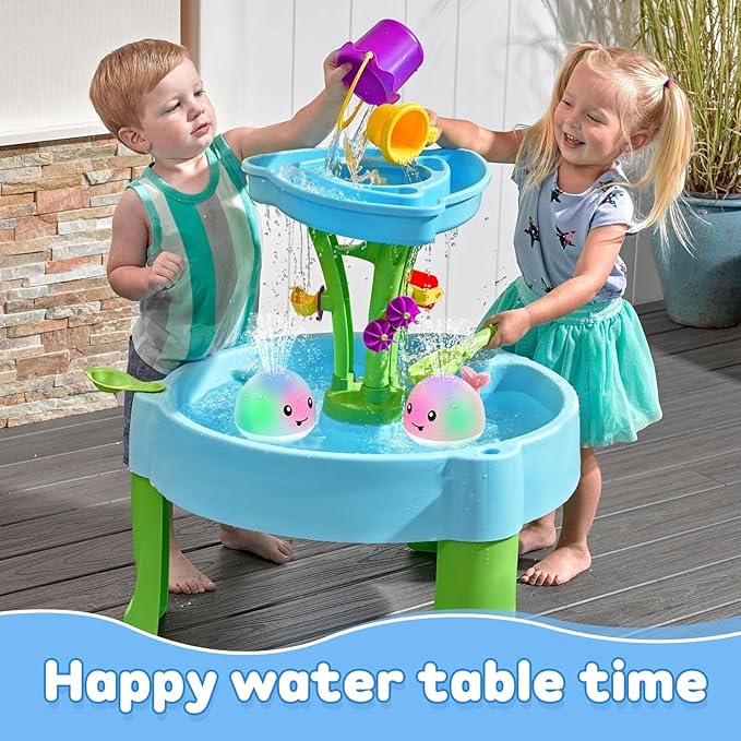 Baby Bath Toys, Toddler Bath Toys for Kids Ages 1-3, Light Up Whale Bath Toy Sprinkler, Pool Water Table Infant Baby Toys 6-12-18 Months, Bathtub Fountain Toy, Toddler 1st Birthday 1 2 3 Gifts nirvanaguru