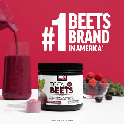 Force Factor Total Beets Drink Mix Superfood Powder with Nitrates to Support Circulation, Blood Flow, Nitric Oxide, Energy, Endurance, and Stamina, Cardiovascular Heart Health Supplement, 30 Servings Nirvana Guru