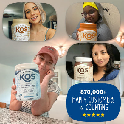 KOS Vegan Protein Powder Erythritol Free, Vanilla USDA Organic - Pea Protein Blend, Plant Based Superfood Rich in Vitamins & Minerals - Keto, Dairy Free - Meal Replacement for Women & Men, 28 Servings - Nirvana Guru