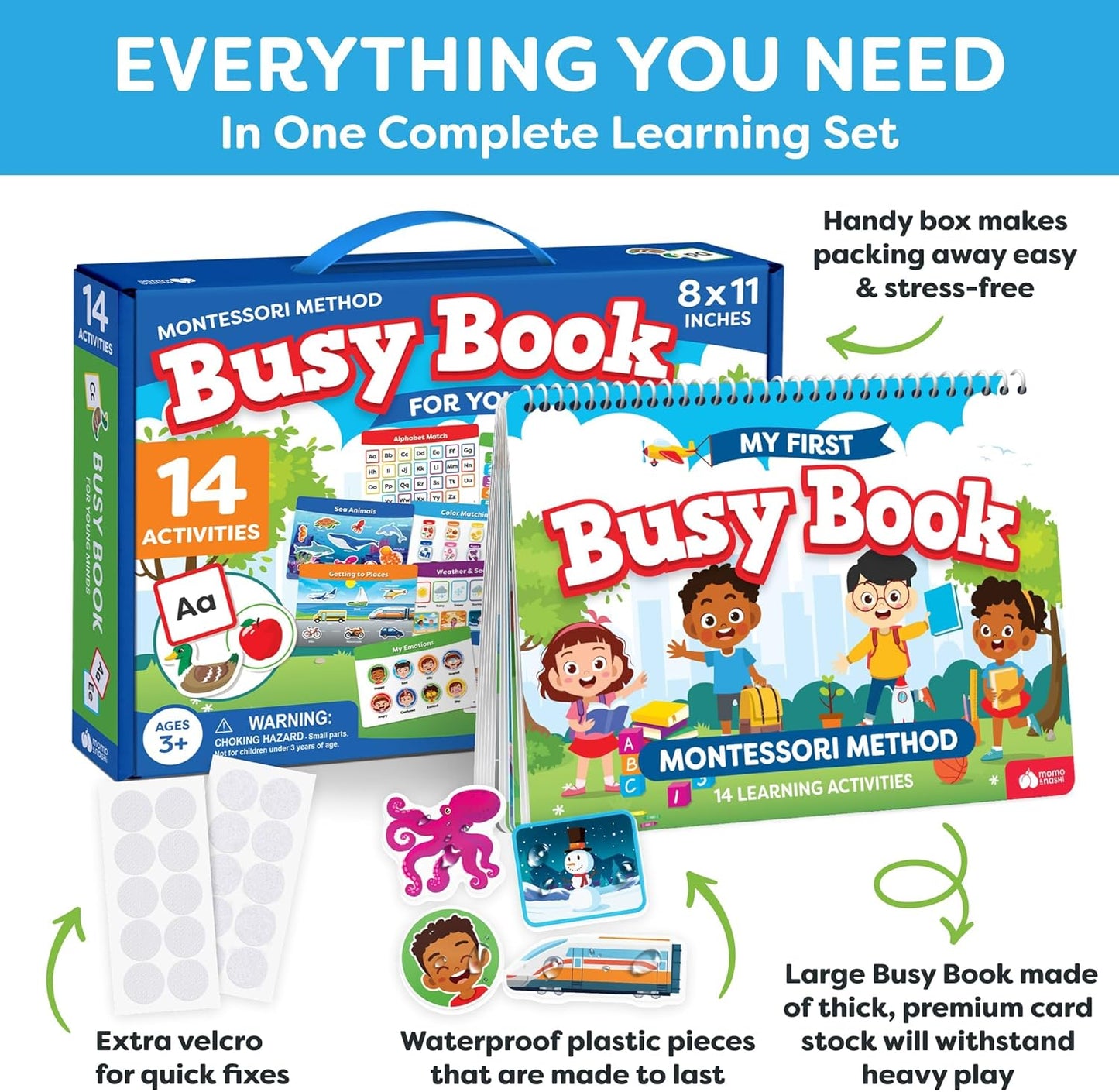 Montessori Preschool Busy Book for Toddlers Ages 3 and Up - Preassembled - Preschool Learning Activities Homeschool Montessori Toys - Gifts for 3 Year Old Boys - 4 Year Old Girl Birthday Gifts Nirvana Guru