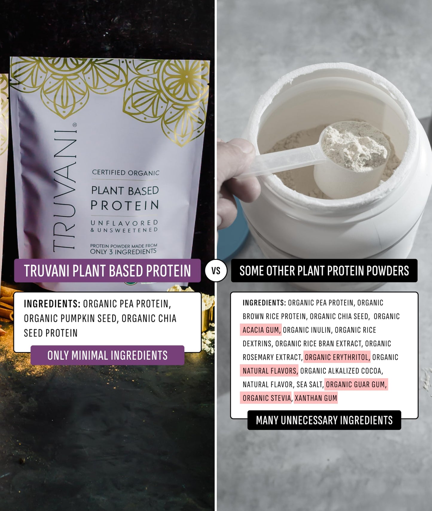 Truvani Vegan Protein Powder | Vanilla | 20g Organic Plant Based Protein | 18 Servings | Keto | Gluten & Dairy Free | Low Carb | No Added Sugar