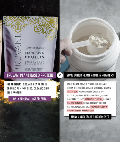 Truvani Vegan Protein Powder | Vanilla | 20g Organic Plant Based Protein | 18 Servings | Keto | Gluten & Dairy Free | Low Carb | No Added Sugar