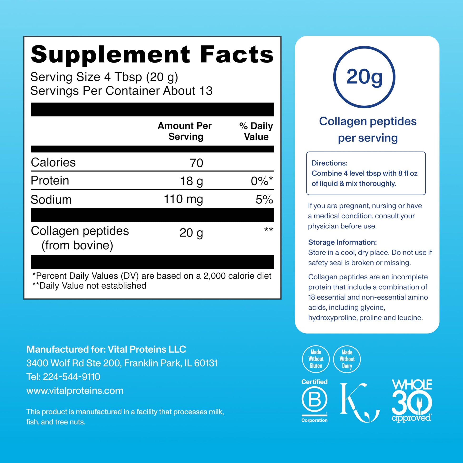 Vital Proteins Collagen Peptides Powder - Supports Hair, Nail, Skin, Bone & Joint Health, Unflavored, Collagen Protein 9.33 OZ - Nirvana Guru