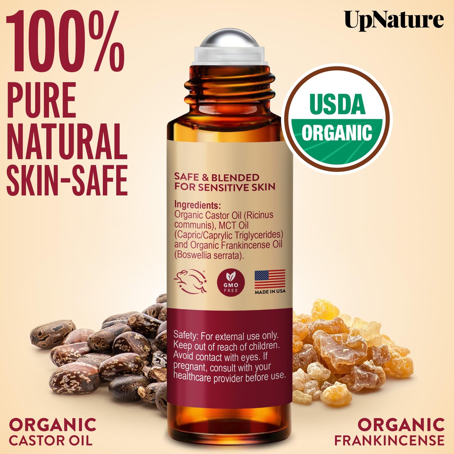 UpNature Lavender Essential Oil Pure Roll On - 100% Natural Lavender Oil for Skin