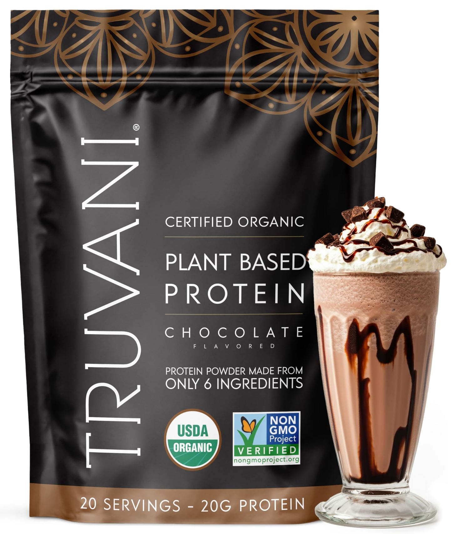 Truvani Vegan Protein Powder | Vanilla | 20g Organic Plant Based Protein | 18 Servings | Keto | Gluten & Dairy Free | Low Carb | No Added Sugar