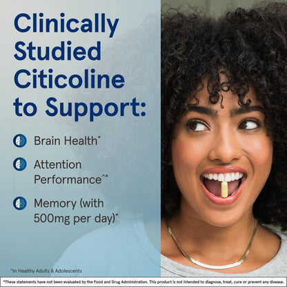Jarrow Formulas Citicoline CDP Choline 250 MG, CDP Choline Supplement Supports Brain Health, Performance and Memory, 120 Capsules, Up to a 120 Day Supply - Nirvana Guru