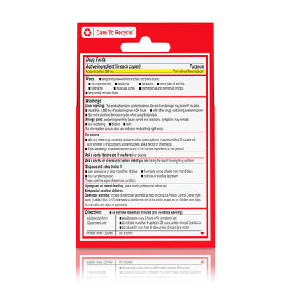 Tylenol Extra Strength Acetaminophen Rapid Release Gels, Extra Strength Pain Reliever & Fever Reducer, Gelcaps with Laser-Drilled Holes, 500 mg Acetaminophen, 100 ct